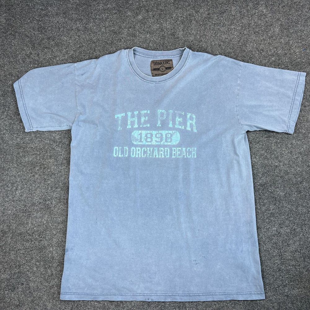 Teemax Inc Old Orchard Beach The Pier T Shirt Adult Large L Big Graphic Blue Tee